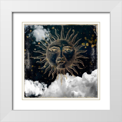 Mr. Sun White Modern Wood Framed Art Print with Double Matting by Sommers, Mindy
