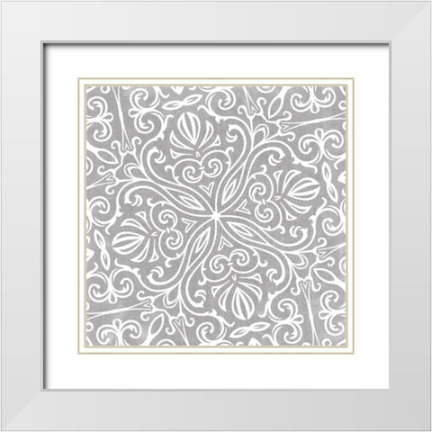 Velvet Slate II White Modern Wood Framed Art Print with Double Matting by Sommers, Mindy