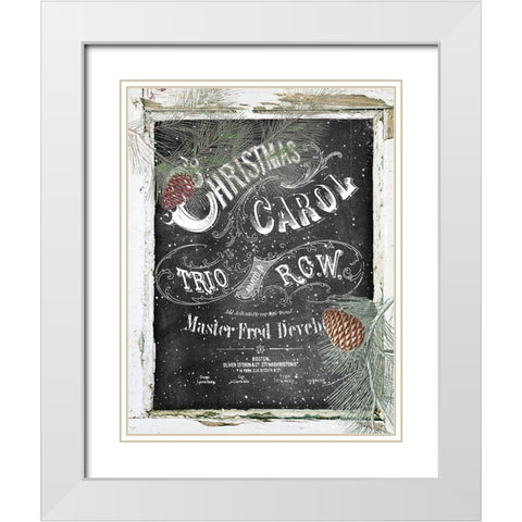 Christmas Carol White Modern Wood Framed Art Print with Double Matting by Sommers, Mindy