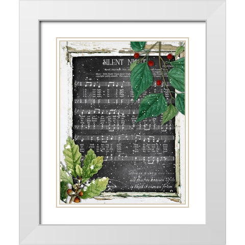 Silent Night White Modern Wood Framed Art Print with Double Matting by Sommers, Mindy