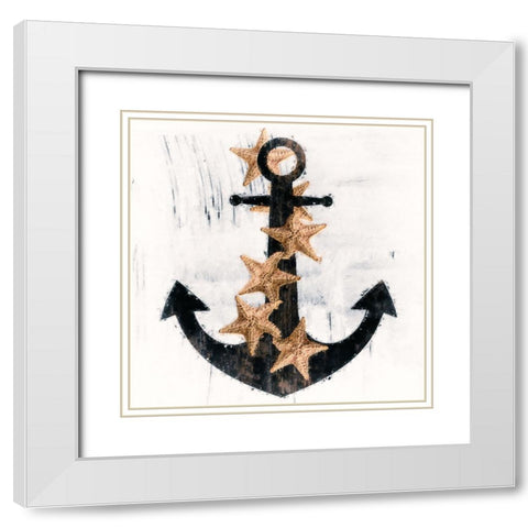 Misty Lighthouse White Modern Wood Framed Art Print with Double Matting by Sommers, Mindy