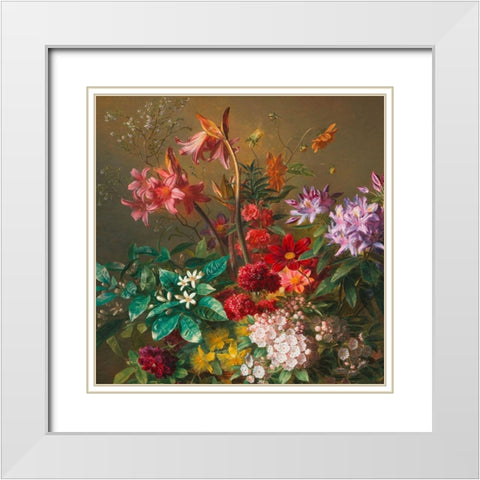 Allegory of Spring (detail) White Modern Wood Framed Art Print with Double Matting by Johannes van Os, Georgius Jacobus