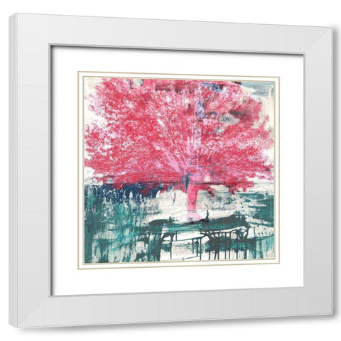 Gesture of a Tree White Modern Wood Framed Art Print with Double Matting by Alex, Blanco