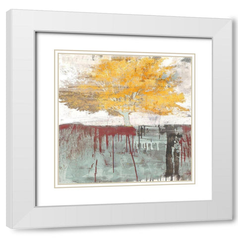 Sign of a Tree White Modern Wood Framed Art Print with Double Matting by Alex, Blanco