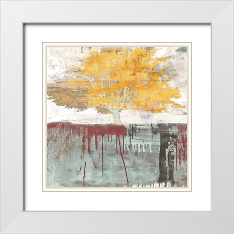 Sign of a Tree White Modern Wood Framed Art Print with Double Matting by Alex, Blanco
