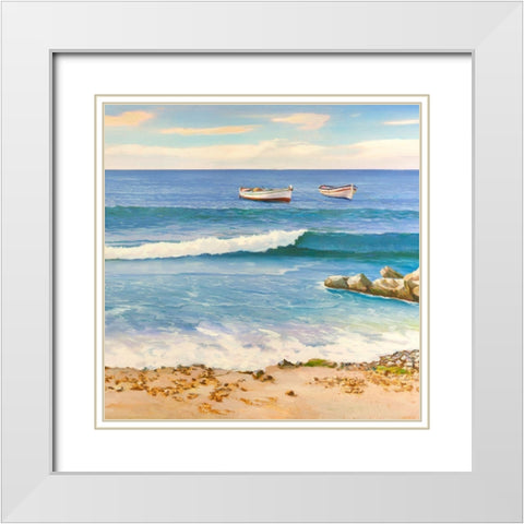Sul mare (detail) White Modern Wood Framed Art Print with Double Matting by Galasso, Adriano