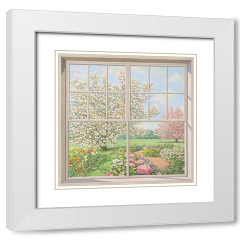 Finestra sul giardino White Modern Wood Framed Art Print with Double Matting by Del Missier, Andrea