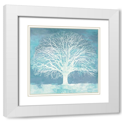 Aqua Oak White Modern Wood Framed Art Print with Double Matting by Aprile, Alessio
