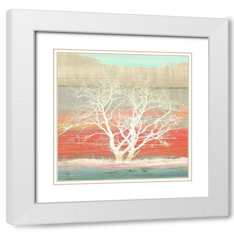 Treescape 1 (Subdued, detail) White Modern Wood Framed Art Print with Double Matting by Alessio, Aprile