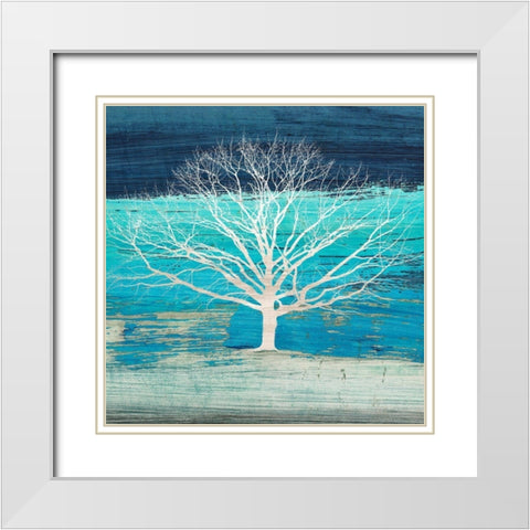 Treescape 3 (Azure, detail) White Modern Wood Framed Art Print with Double Matting by Alessio, Aprile