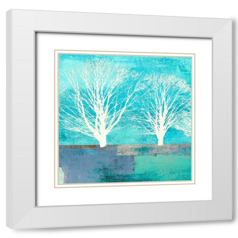 Tree Lines I (detail) White Modern Wood Framed Art Print with Double Matting by Alessio, Aprile