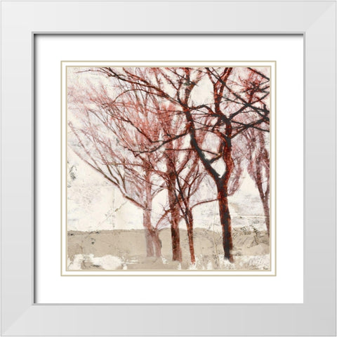 Rusty Trees II White Modern Wood Framed Art Print with Double Matting by Alessio, Aprile