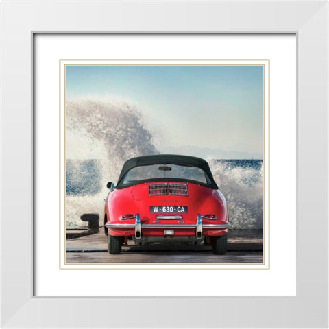 Ocean Waves breaking on Vintage Beauties (detail 1) White Modern Wood Framed Art Print with Double Matting by Gasoline Images