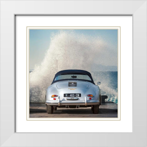 Ocean Waves breaking on Vintage Beauties  (detail 2) White Modern Wood Framed Art Print with Double Matting by Gasoline Images