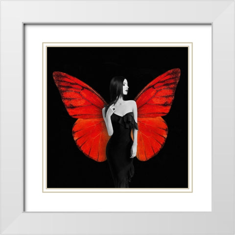 Winged Beauty -2 White Modern Wood Framed Art Print with Double Matting by Lauren, Julian