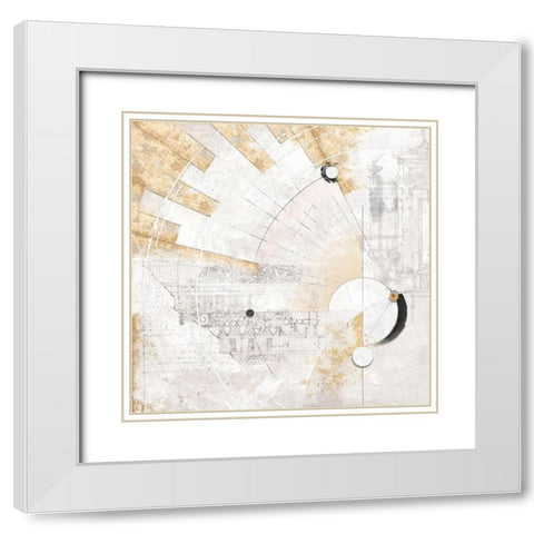 Geosfera White Modern Wood Framed Art Print with Double Matting by Armenti, Arturo