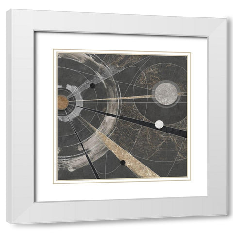 Orbitale I White Modern Wood Framed Art Print with Double Matting by Armenti, Arturo