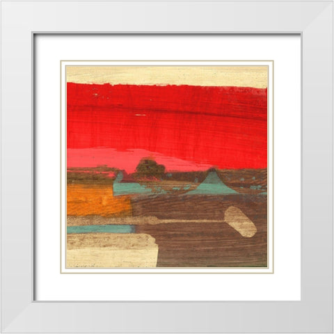 Moon Rising from the Crimson Sky II White Modern Wood Framed Art Print with Double Matting by Leonardo, Bacci