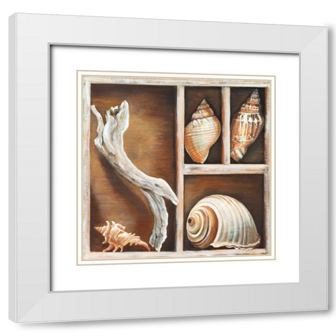 From the Ocean I White Modern Wood Framed Art Print with Double Matting by Broome, Ted