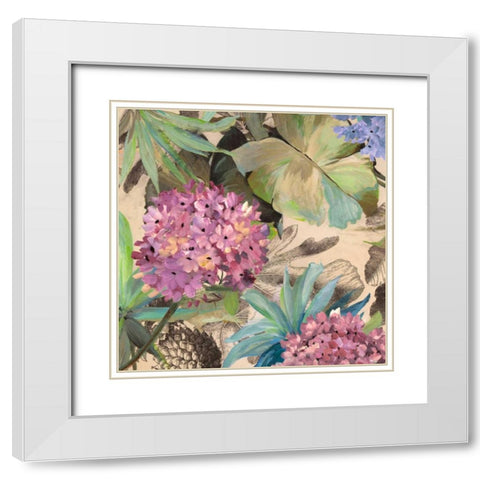 Pink Hydrangeas White Modern Wood Framed Art Print with Double Matting by Grant, Eve C.