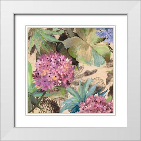 Pink Hydrangeas White Modern Wood Framed Art Print with Double Matting by Grant, Eve C.
