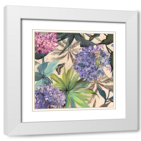 Lilac Hydrangeas White Modern Wood Framed Art Print with Double Matting by Grant, Eve C.