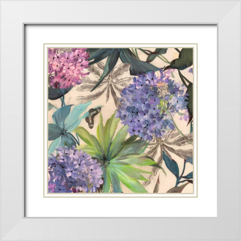 Lilac Hydrangeas White Modern Wood Framed Art Print with Double Matting by Grant, Eve C.