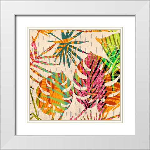 Palm Festoon II White Modern Wood Framed Art Print with Double Matting by Grant, Eve C.