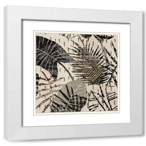Grey Palms I White Modern Wood Framed Art Print with Double Matting by Grant, Eve C.