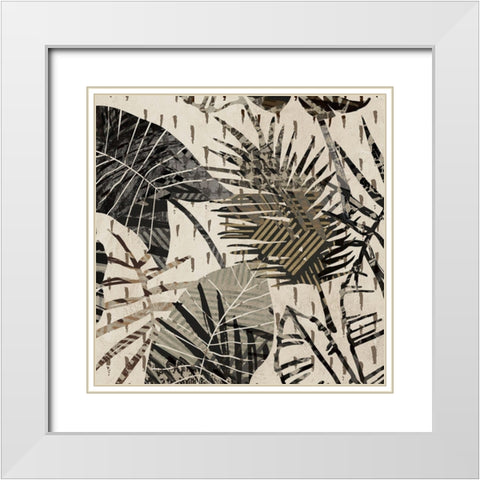 Grey Palms I White Modern Wood Framed Art Print with Double Matting by Grant, Eve C.