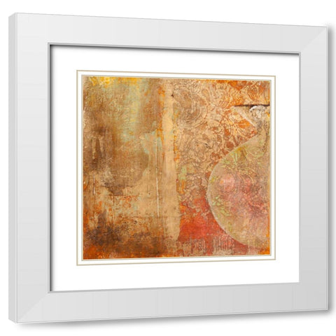 Dharma I White Modern Wood Framed Art Print with Double Matting by Simoncelli, Charaka