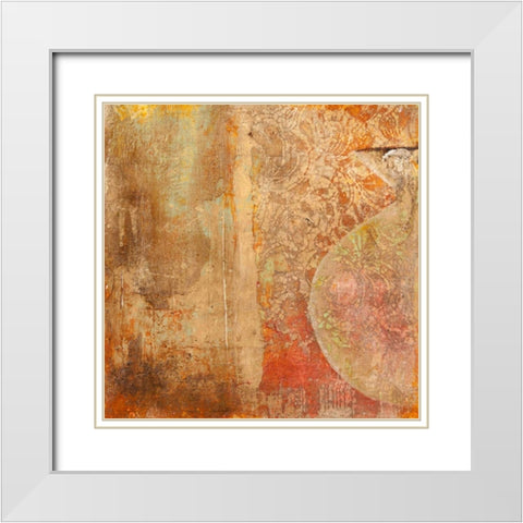 Dharma I White Modern Wood Framed Art Print with Double Matting by Simoncelli, Charaka