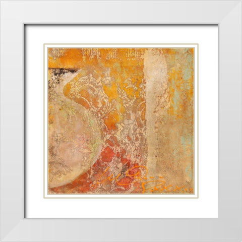 Dharma II White Modern Wood Framed Art Print with Double Matting by Simoncelli, Charaka