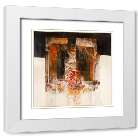 Verso sera White Modern Wood Framed Art Print with Double Matting by Censini