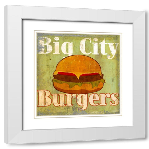 Hamburger White Modern Wood Framed Art Print with Double Matting by Teller, Skip