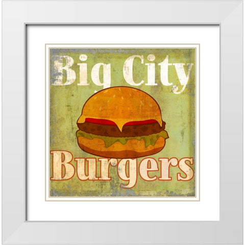 Hamburger White Modern Wood Framed Art Print with Double Matting by Teller, Skip