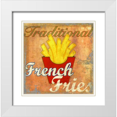 French Fries White Modern Wood Framed Art Print with Double Matting by Teller, Skip