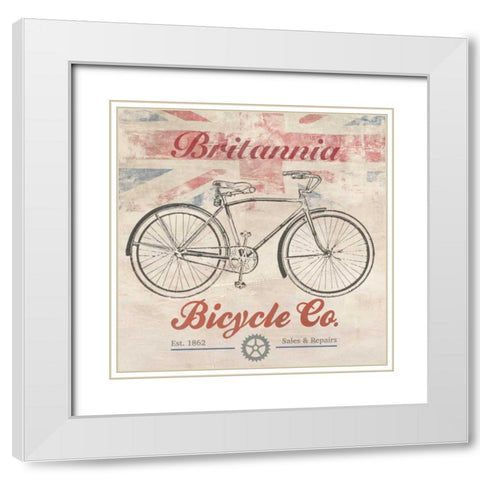 UK Bikes White Modern Wood Framed Art Print with Double Matting by Teller, Skip