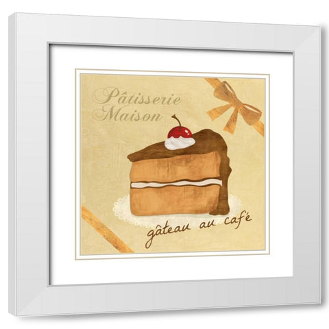 GÃ¢teau au cafe White Modern Wood Framed Art Print with Double Matting by Teller, Skip