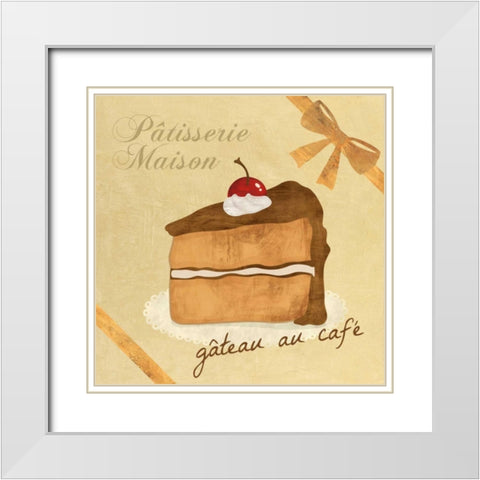 GÃ¢teau au cafe White Modern Wood Framed Art Print with Double Matting by Teller, Skip