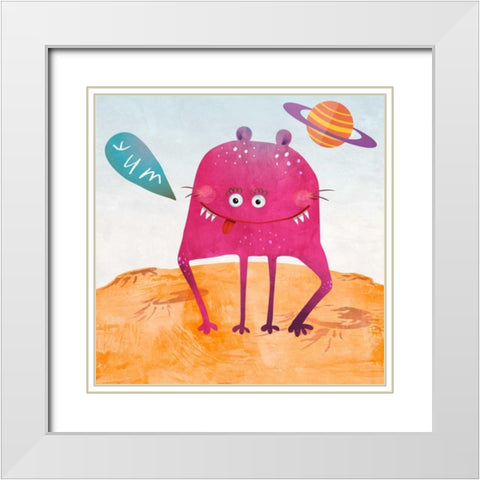Alien Friend #2 White Modern Wood Framed Art Print with Double Matting by Teller, Skip