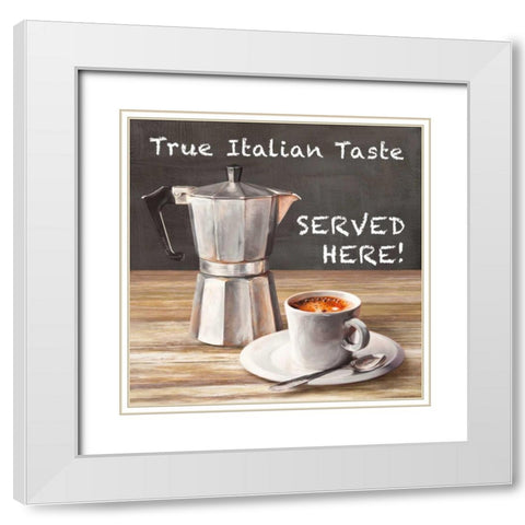True Italian Taste White Modern Wood Framed Art Print with Double Matting by Teller, Skip