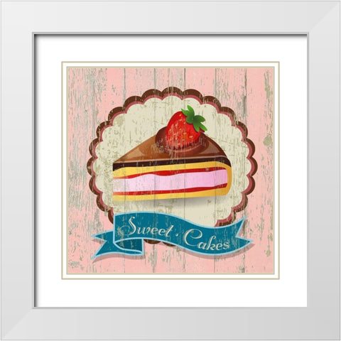 Sweet Cakes White Modern Wood Framed Art Print with Double Matting by Skip Teller