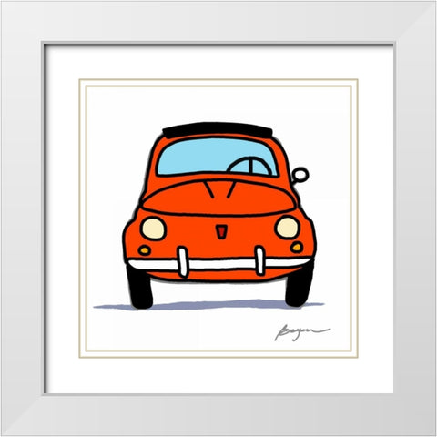 500 Smiles White Modern Wood Framed Art Print with Double Matting by Beyon, Carlos