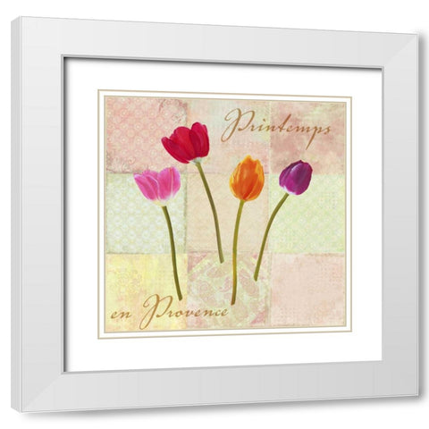 Printemps en Provence White Modern Wood Framed Art Print with Double Matting by Dellal, Remy