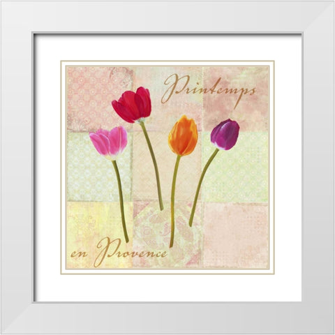 Printemps en Provence White Modern Wood Framed Art Print with Double Matting by Dellal, Remy
