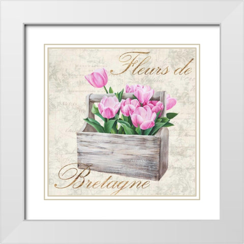 Fleurs de Bretagne White Modern Wood Framed Art Print with Double Matting by Dellal, Remy