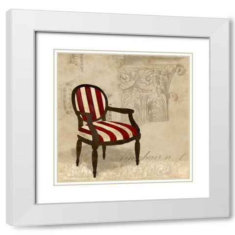 Armchair n. 1 White Modern Wood Framed Art Print with Double Matting by Dellal, Remy