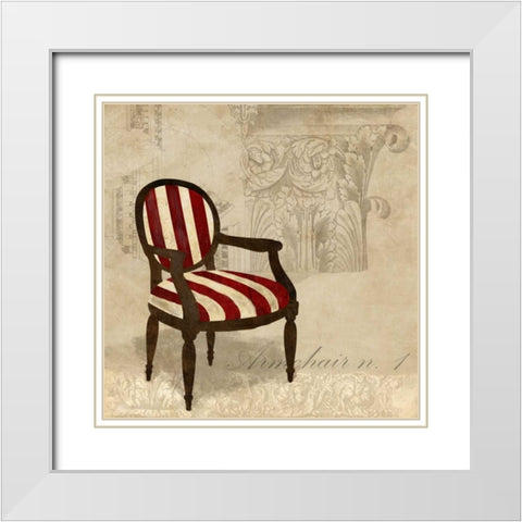 Armchair n. 1 White Modern Wood Framed Art Print with Double Matting by Dellal, Remy