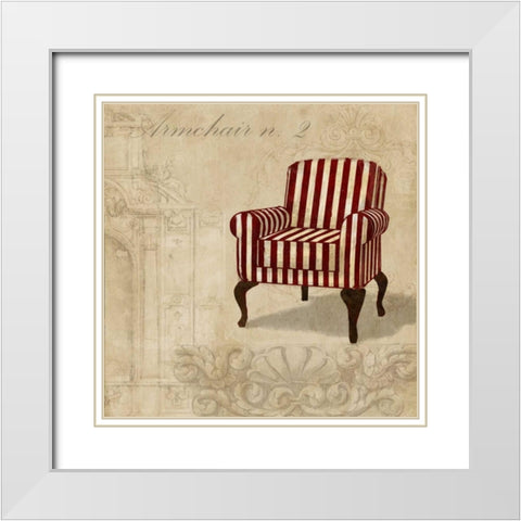Armchair n. 2 White Modern Wood Framed Art Print with Double Matting by Dellal, Remy